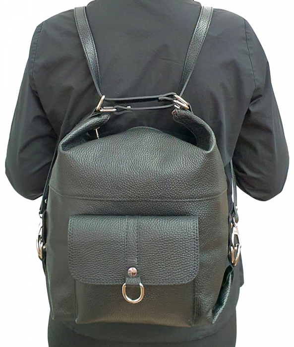 Rucsac Dama Piele Naturala Negru Bernis G02459 [7]