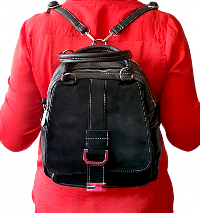 Rucsac Dama Piele Naturala Negru Lia V. Fabbiano G04176 [9]