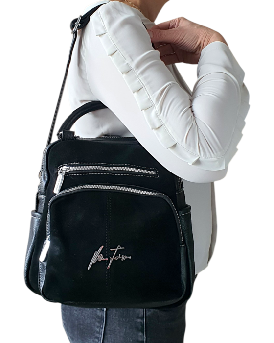 Rucsac Dama Piele Naturala Negru Pia G02470 [5]