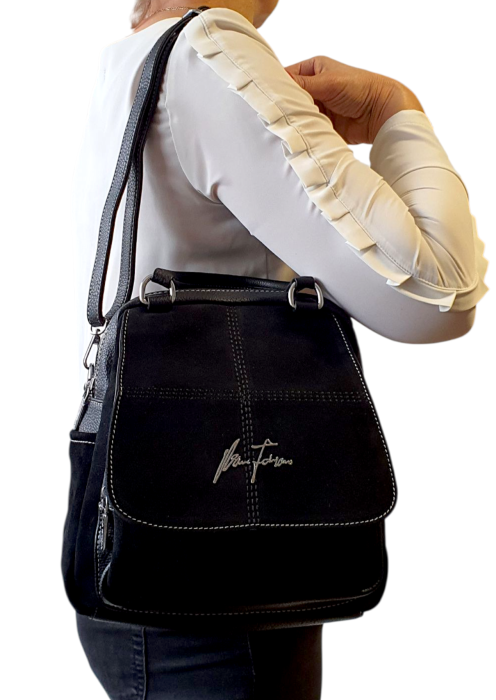 Rucsac Dama Piele Naturala Negru V.Fabbiano Carmen G04545 [8]