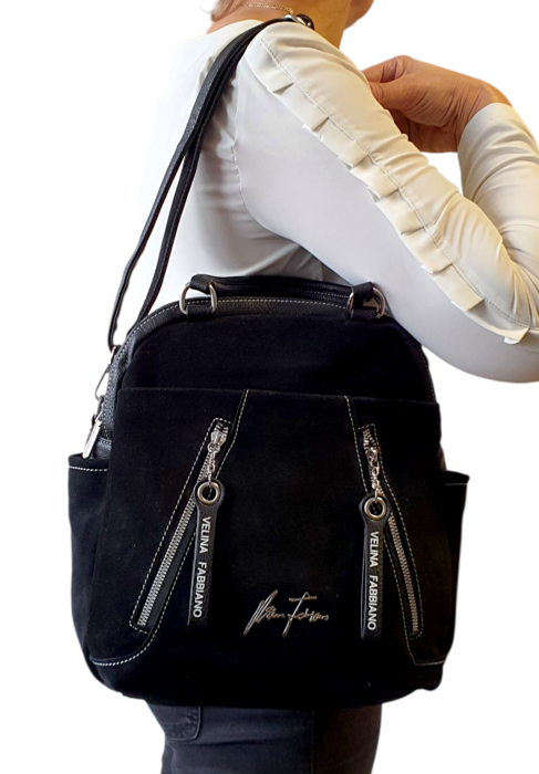 Rucsac Dama Piele Naturala Negru V.Fabbiano Geo G04539 [8]
