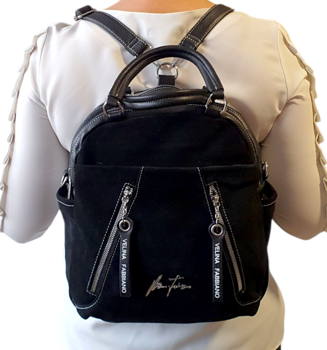 Rucsac Dama Piele Naturala Negru V.Fabbiano Geo G04539 [9]