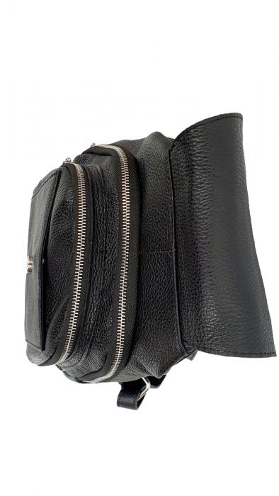 Rucsac Dama Piele Naturala Negru Vernis G02458 [6]