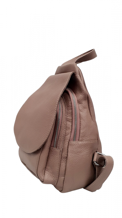 Rucsac Dama Piele Naturala Nude Vernis G02547 [4]