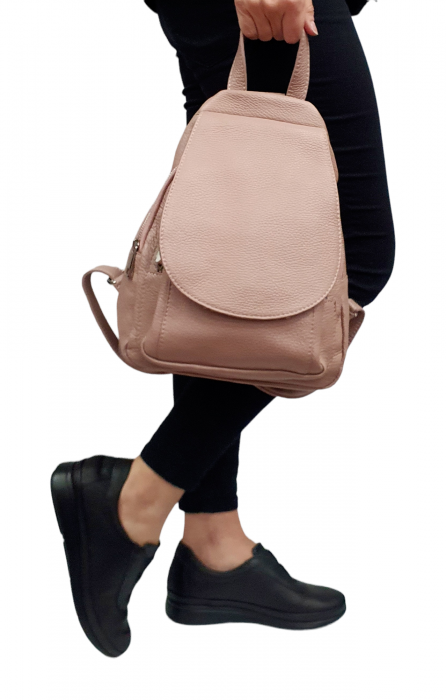 Rucsac Dama Piele Naturala Nude Vernis G02547 [2]