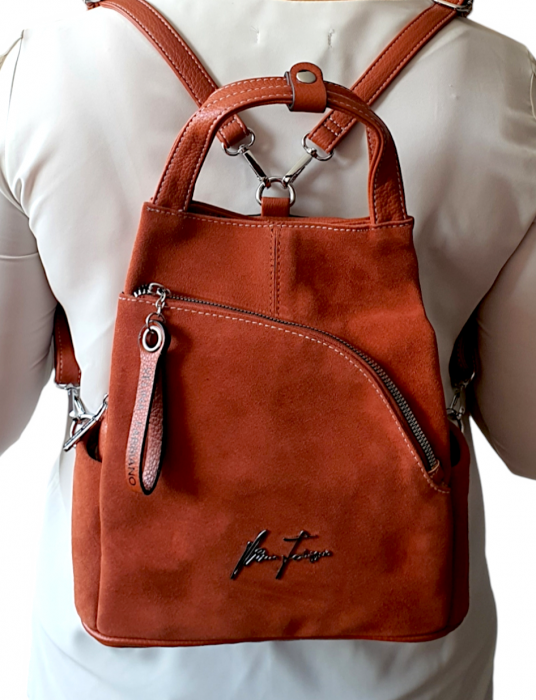 Rucsac Dama Piele Naturala Corai Diana G03970 [7]
