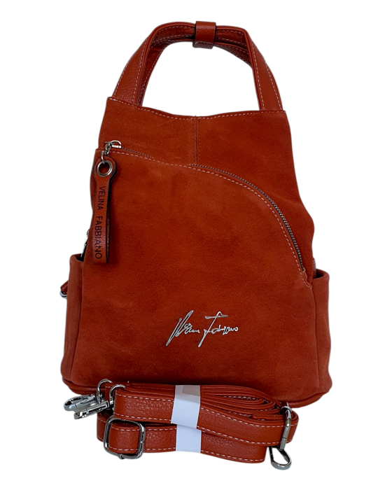 Rucsac Dama Piele Naturala Portocaliu Diana G04806 [2]
