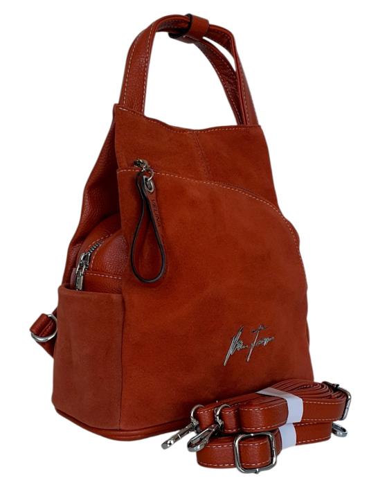 Rucsac Dama Piele Naturala Portocaliu Diana G04806 [3]