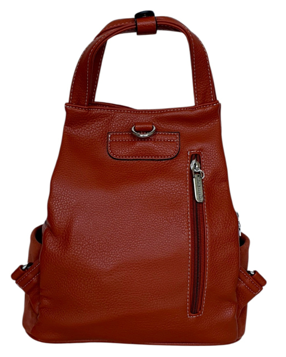 Rucsac Dama Piele Naturala Portocaliu Diana G04806 [4]
