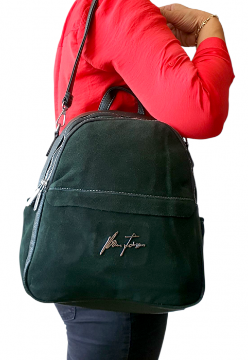 Rucsac Dama Piele Naturala Verde Bianca V. Fabbiano G04415 [7]