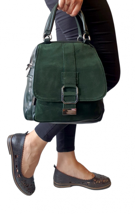 Rucsac Dama Piele Naturala Verde Lia  V. Fabbiano G03214 [7]
