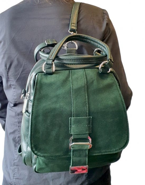 Rucsac Dama Piele Naturala Verde Lia  V. Fabbiano G03214 [9]