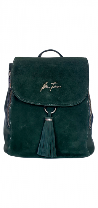 Rucsac Dama Piele Naturala Verde V.Fabbiano Anelis G04381 [1]