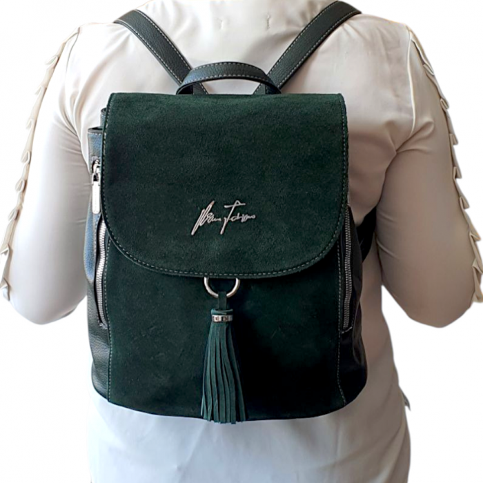 Rucsac Dama Piele Naturala Verde V.Fabbiano Anelis G04381 [9]