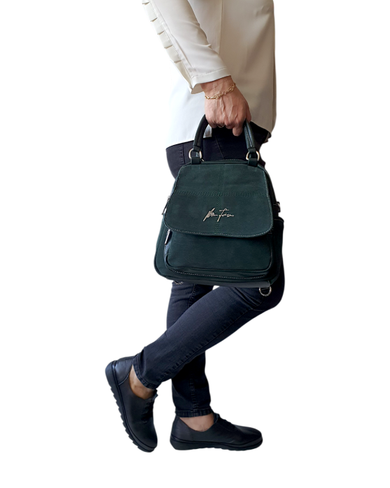 Rucsac Dama Piele Naturala Verde V.Fabbiano Carmen G04570 [8]