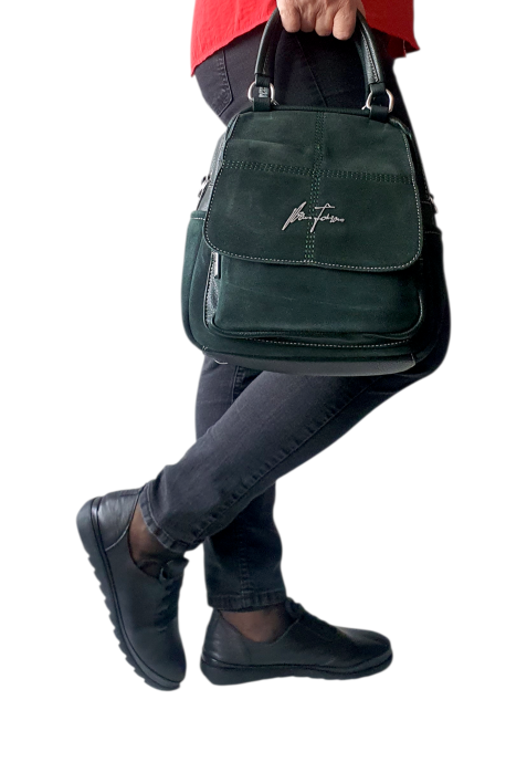 Rucsac Dama Piele Naturala Verde V.Fabbiano Carmen G04570 [8]