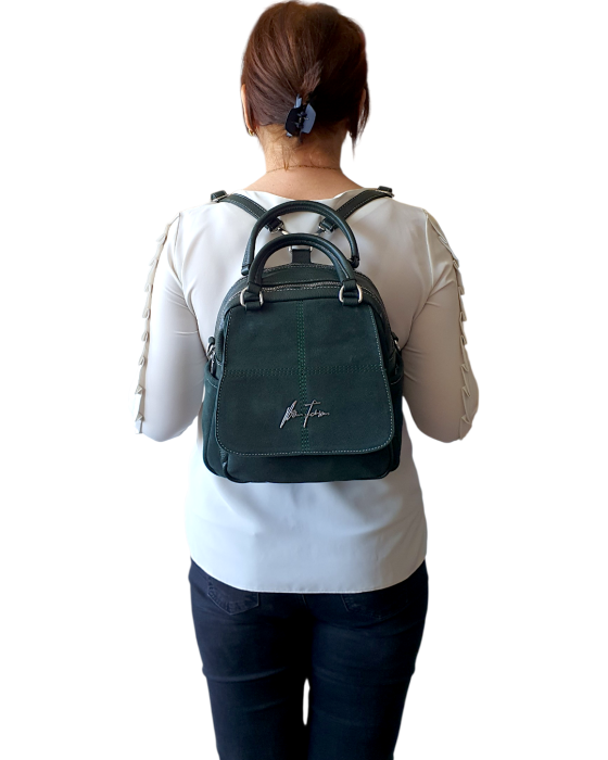 Rucsac Dama Piele Naturala Verde V.Fabbiano Carmen G04570 [9]