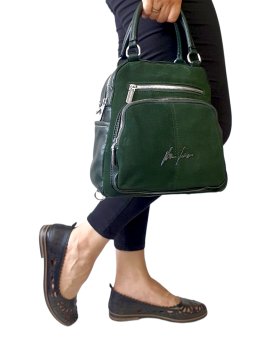 Rucsac Dama Piele Naturala Verde V.Fabbiano Pia G03112 [6]