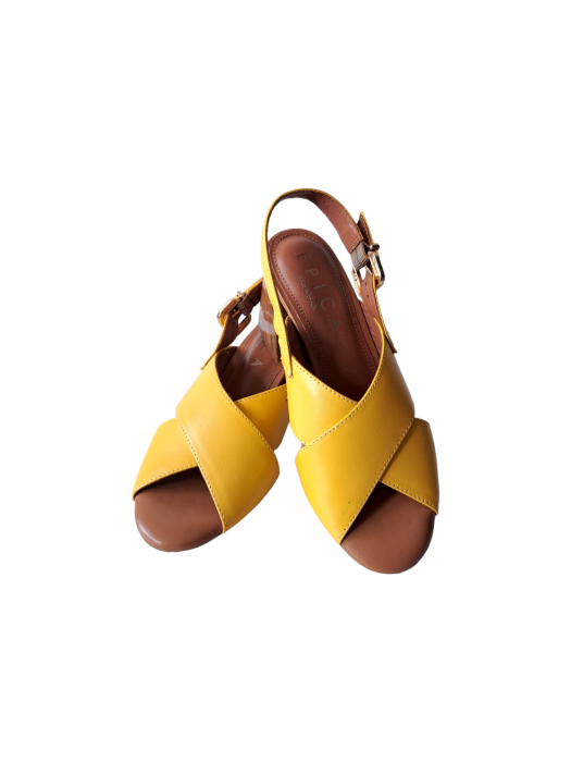 Sandale Dama Piele Naturala Galben Epica Kate D03080 [5]