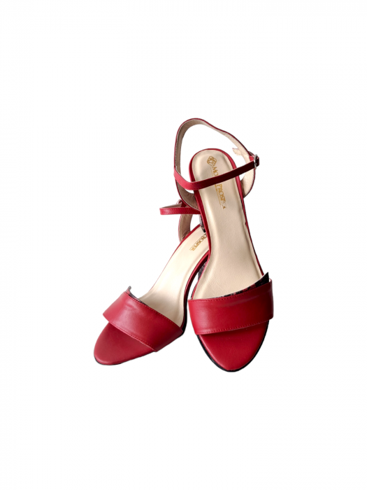 Sandale Dama Piele Naturala Rosii Moda Prosper Georgina D03078 [5]