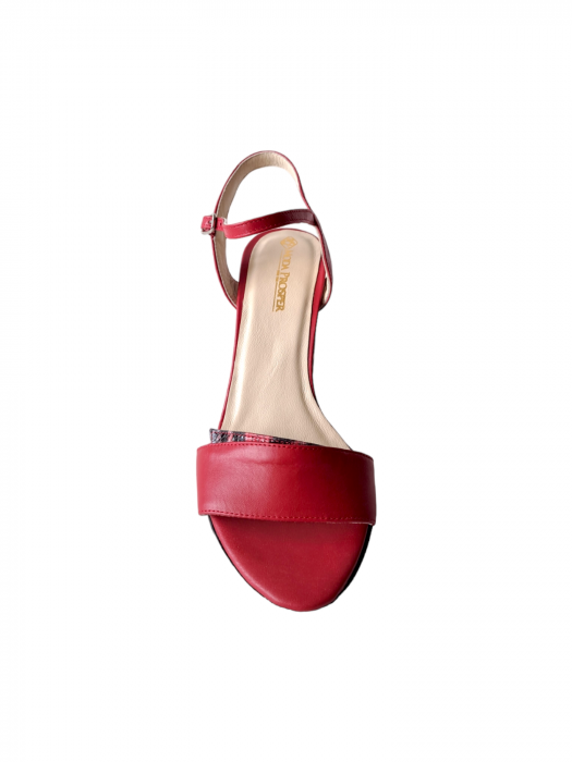 Sandale Dama Piele Naturala Rosii Moda Prosper Georgina D03078 [4]