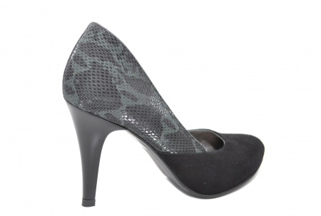 Pantofi cu toc Piele Naturala Negri Moda Prosper Saima D02069 [3]