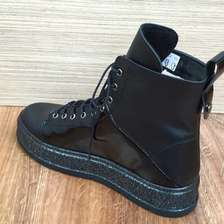 Ghete Casual Dama Piele Naturala Perlla Negre Sevda D02550 [5]