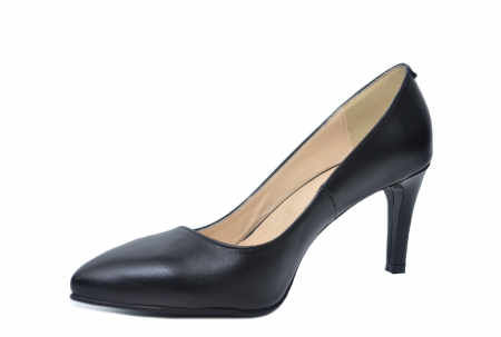 Pantofi cu toc Piele Naturala Perlla Negri Isabella D02200 [2]