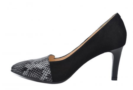 Pantofi cu toc Piele Naturala Negri Perlla Mina D02199 [1]