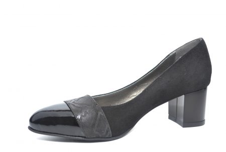 Pantofi cu toc Piele Naturala Moda Prosper Negri Monika D02228 [2]