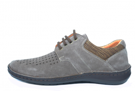 Pantofi Casual Barbati Piele Naturala Gri Haralambie B00040 [1]