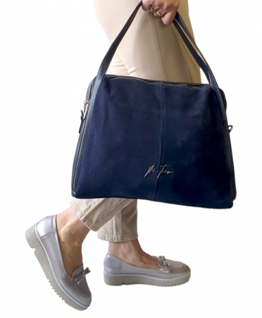 Geanta Dama Piele Naturala Bleumarin Faby G03402 [5]