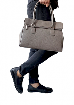 Geanta Dama Piele Naturala Gri Monica G04136 [5]