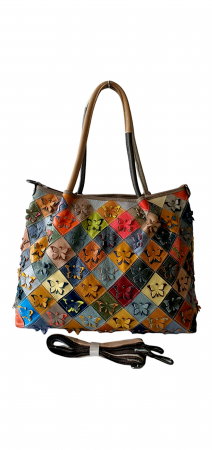 Genti De Dama - Geanta Dama Piele Naturala Multicolor Ivanna G03550