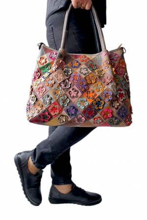 Geanta Dama Piele Naturala Multicolor Ivanna G04281 [4]