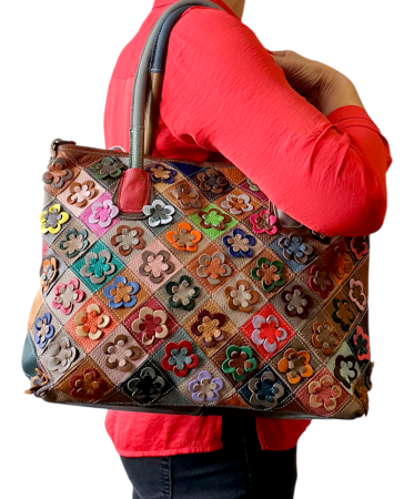 Geanta Dama Piele Naturala Multicolor Ivanna G04562 [6]