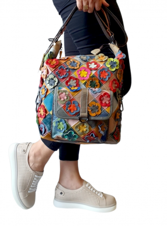 Geanta Dama Piele Naturala Multicolora Georgiana G03148 [4]