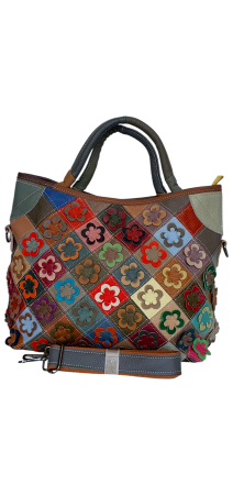 Genti De Dama - Geanta Dama Piele Naturala Multicolora Roxana G04503