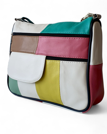 Genti De Dama - Geanta Dama Piele Naturala Multicolora Ruxandra G04750