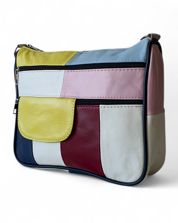 Genti De Dama - Geanta Dama Piele Naturala Multicolora Ruxandra G04754