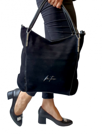 Geanta Dama Piele Naturala Neagra Flexy G03255 [4]