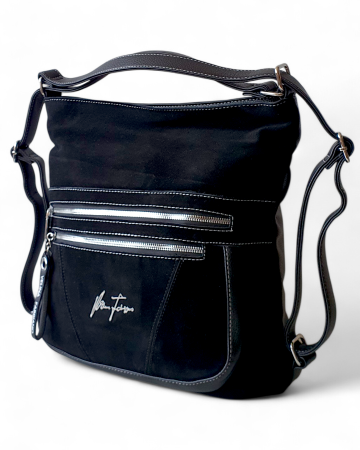 Genti De Dama - Geanta-Rucsac Dama Piele Naturala Negru Iulia V. Fabbiano G04745