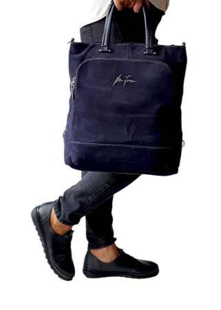 Geanta-Rucsac Dama Piele Naturala Bleumarin Mada G04547 [6]