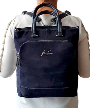 Geanta-Rucsac Dama Piele Naturala Bleumarin Mada G04547 [9]