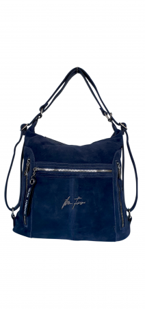 Rucsacuri Dama - Geanta-Rucsac Dama Piele Naturala Bleumarin Rita G04347