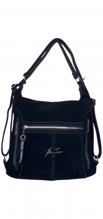 Rucsacuri Dama - Geanta-Rucsac Dama Piele Naturala Neagra Rita G04349