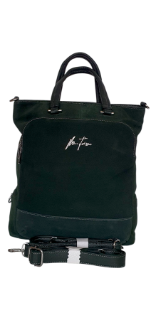 Rucsacuri Dama - Geanta-Rucsac Dama Piele Naturala Verde Mada G04548