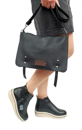 Ghete dama piele - Ghete Dama Piele Naturala Negre Casiopea D02957