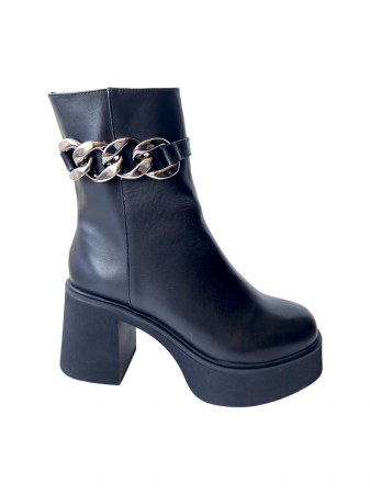 Ghete dama piele - Ghete Dama Piele Naturala Perlla Negre Anaisa D03030