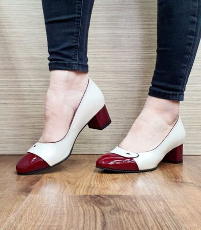 Pantofi cu toc Piele Naturala Bej Moda Prosper Simina D02649 [6]
